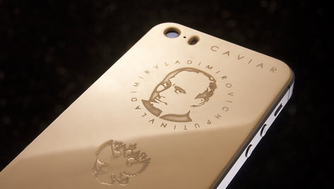 Auksinis telefonas su V.Putino atvaizdu