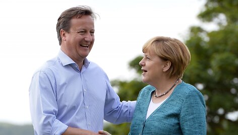 Didžiosios Britanijos premjeras Davidas Cameronas ir Vokietijos kanclerė Angela Merkel