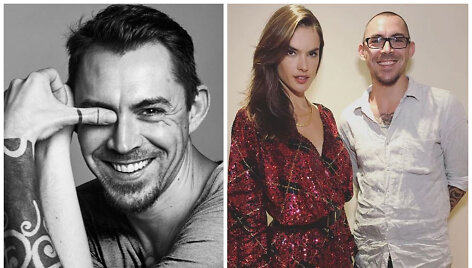 Aurimas Juodi&scaron;kis su modeliu Alessandra Ambrosio
