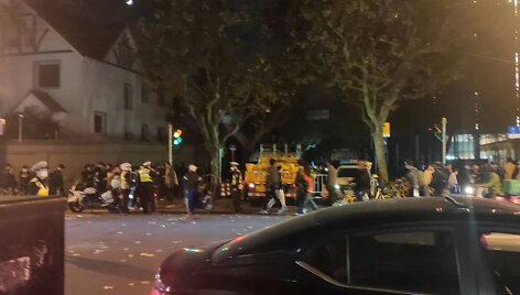 Protestuotojai &Scaron;anchajaus gatvėse
