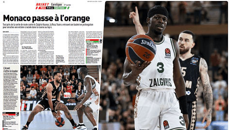 Rungtynėms skirtas &bdquo;L'Equipe&ldquo; puslapis