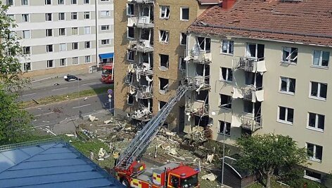 Sprogimas &Scaron;vedijos pietinio Lin&scaron;iopingo miesto centre