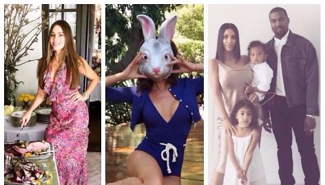 Sofia Vergara, Victorija Beckham, Kim Kardashian ir Kanye Westas su vaikais Saintu ir NorthNuotrau