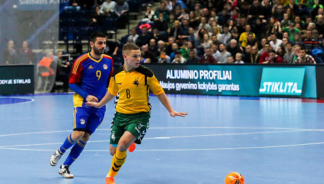 Salės futbolo varžybos tarp Lietuvos ir Andoros komandų