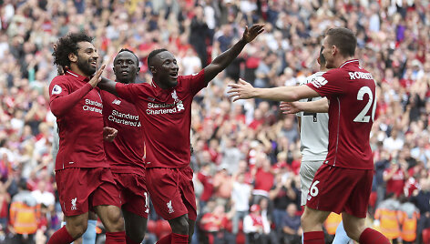 Mahomedas Salah ir &bdquo;Liverpool&ldquo; džiaugiasi įvarčiu