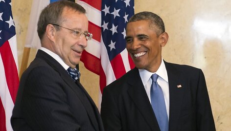 Estijos prezidentas Toomas Hendrickas Ilvesas ir JAV prezidentas Barackas Obama