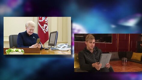Dalia Grybauskaitė kalbasi su Donatu Montvydu