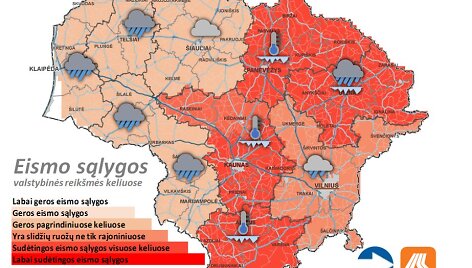 Eismo sąlygų žemėlapis (eismoinfo.lt)