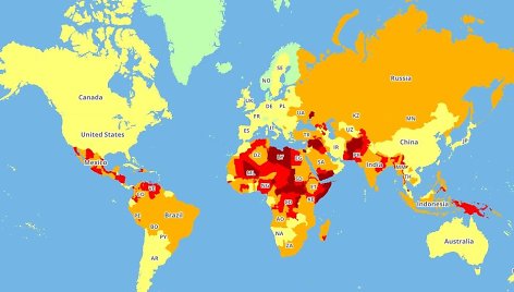 Paskelbtos pavojingiausios ir saugiausios keliautojams šalys