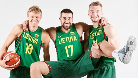 Mindaugas Kuzminskas, Jonas Valančiūnas ir Domantas Sabonis