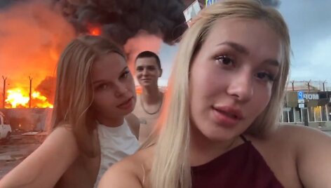 Karina O. nusifilmavo prie degančios naftos bazės Sočyje