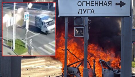 Į automobilį Belgorode pataikė dronas