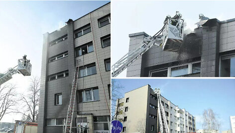 Kretingoje užsiliepsnojo daugiabutis
