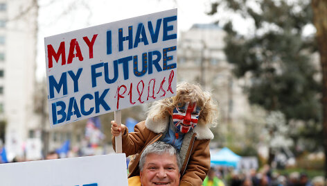 Londone &ndash; masinė demonstracija prie&scaron; &bdquo;Brexit&ldquo;