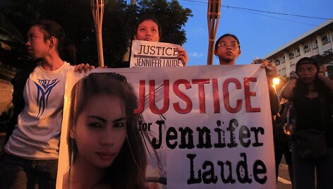 Protestas prie&scaron; Jennifer Laude nužudymą Filipinuose