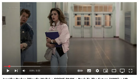 Aktoriai Michaelas J.Foxas ir Claudia Wells filme &bdquo;Atgal į ateitį&ldquo;