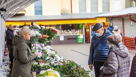 Gėlės ir puokštės Panevėžio turguje