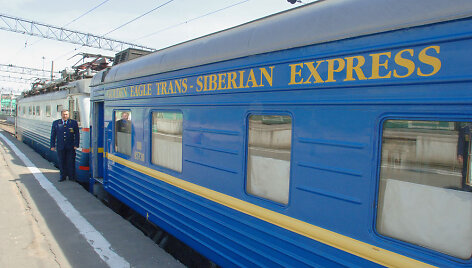 Trans-Siberian traukinys vežantis i&scaron; Maskvos į Vladivostoką per visą Rusiją