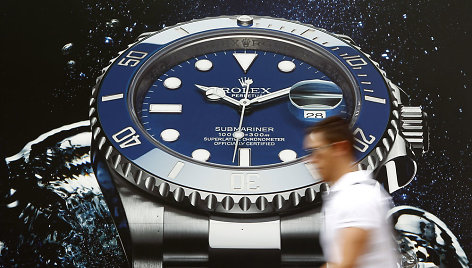 Šveicariškų laikrodžių „Rolex“ reklama Ciuricho gatvėje