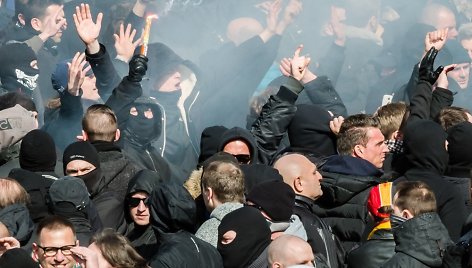 Proteste skambėjo nacistinės idėjos