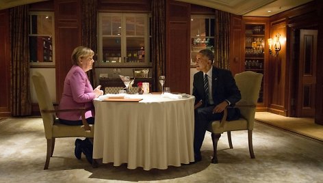 Agela Merkel ir Barackas Obama