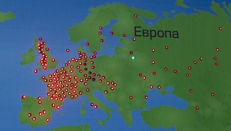 Baltarusijos miestas Astravas, &scaron;alia kurio i&scaron;dygs atominė jėgainė.