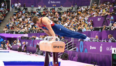 Gimnastas Rokas Guščinas Europos žaidynėse