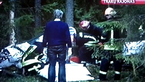 Lėktuvo avarijos vietoje