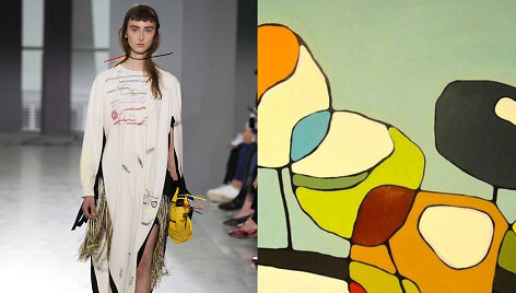&bdquo;Christopher Kane&ldquo; pavasaris/vasara 2016 nuotr. / Rachel Austin &bdquo;Poppies On Blue Print&ldquo; iliustr.