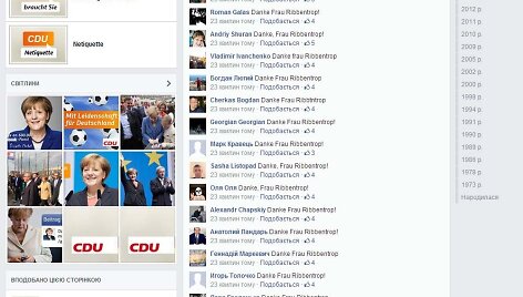 Angelos Merkel puslapis &bdquo;Facebook&ldquo;