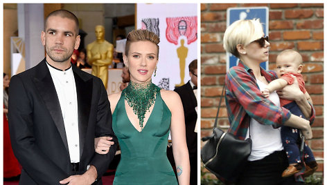 Scarlett Johansson su Romainu Dauriacu ir dukra Rose Dorothy