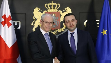 ES Tarybos pirmininkas Hermanas Van Rompuy ir Gruzijos premjeras Irakly Garibashvilis