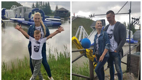 Natalija Bunkė su mylimuoju Edgaru ir sūnumi Kristupu