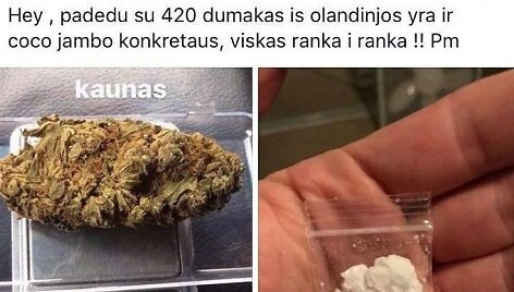 Socialiniuose tinkluose parduodami narkotikai