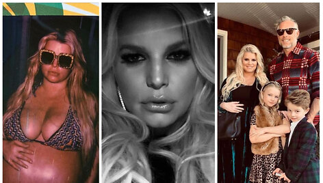 Jessica Simpson su vyru Ericu Johnsonu ir vaikais Maswell ir Ace'u