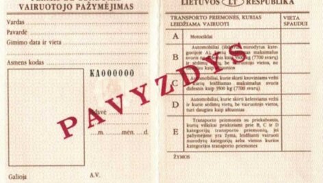 Senojo pavyzdžio vairuotojo pažymėjimas