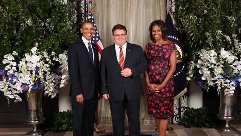 Barackas Obama, Linas Linkevičius ir Michelle Obama