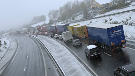 Transporto spūstis Prancūzijos greitkelyje 