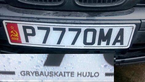 BMW numeriai &scaron;lovina SSSR ir žemina Lietuvos Prezidentę.