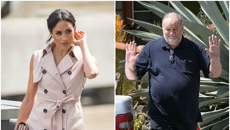 Sasekso hercogienė Meghan ir jos tėvas Thomas Markle'as