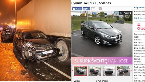 Sudaužytas &bdquo;Hyundai i40&ldquo; parduodamas kaip sveikas