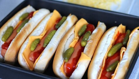 Užkepti Hot Dog'ai