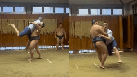 Ericas Trumpas sumo ringe Japonijoje