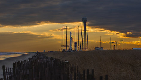 Kompanijos „Orbital“ kosminis laivas „Cygnus“ prieš startą