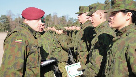 Didžiojo Lietuvos etmono Jonu&scaron;o Radvilos mokomajame pulke Rukloje prisiekė 112 karių ir karių savanorių