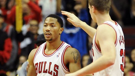 „Bulls“ žaidėjas Derrickas Rose'as