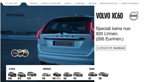 &bdquo;Volvo&ldquo; atstovybės tinklalapis