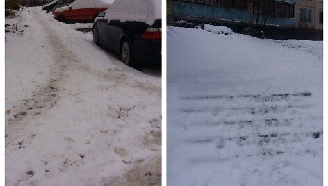 Nuo sniego nei&scaron;valyti kiemai ir laiptai Lazdynuose