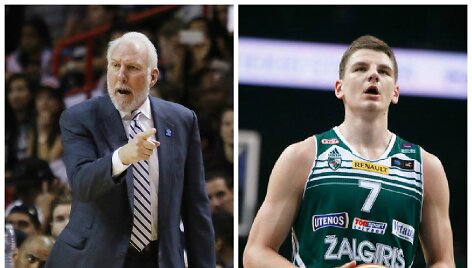 "San Antonio Spurs" treneris Gregas Popovičius ir Artūras Gudaitis