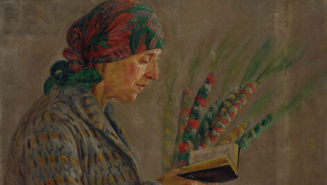 Eugenia Sienkiewicz-Przyałgowska (1891&ndash;1966). Moteris su verbomis. Fragmentas. Drobė, aliejus.